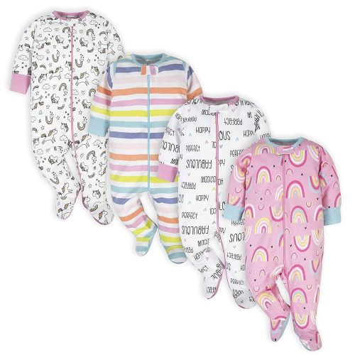 Onesies Brand baby-girls 4-pack Sleep 'N Play Footies Multi Pack