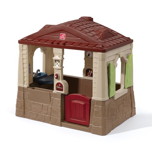 Step2 Neat & Tidy Cottage II Playhouse for Children, Indoor/Outdoor Backyard Toy, Brown