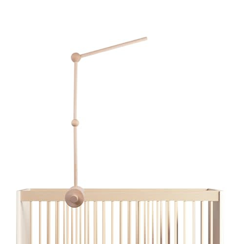 TinyWiz Baby Crib Mobile Arm - 30 Inch Wooden Mobile Hanger for Crib, Baby Mobile Holder for Baby Girls Boys Nursery Decor - with Anti Slip Attachment