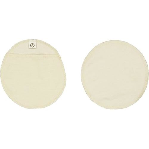 Organic Merino Wool and Silk Nursing Pads – Heat Regulating, Reusable, GOTS Certified, and Gentle on Skin for Warmth and Protection Against Mastitis and Milk Lumps (Raw Color, Large)