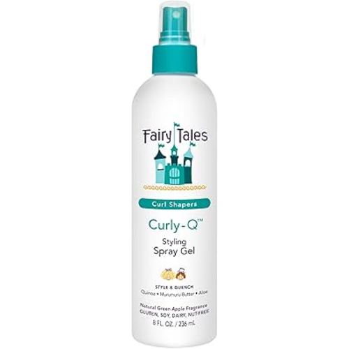 Fairy Tales Curly Q Kids Styling Spray Gel – Paraben, Sulfate, Gluten, and Nut Free – For all Types of Curls Including Multi Cultural Hair – 8oz.