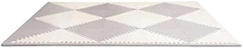 Skip Hop Baby Play Mat, Interlocking Foam Floor Tiles, 70" x 56", Playspot, Grey/Cream