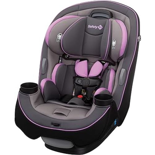 Safety 1st Grow and Go All-in-One Slim Convertible Car Seat, Rear Facing, 5-40 lbs, Forward Facing (30–65 lbs), High Back Booster Seat 40-100 pounds, Purple Haze
