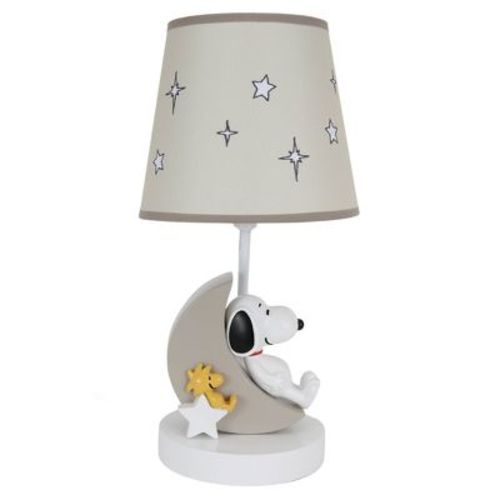 Peanuts Bedtime Originals Snoopy Love with Woodstock Hand-Painted Lamp with Shade & Bulb (Includes LED Light Bulb)