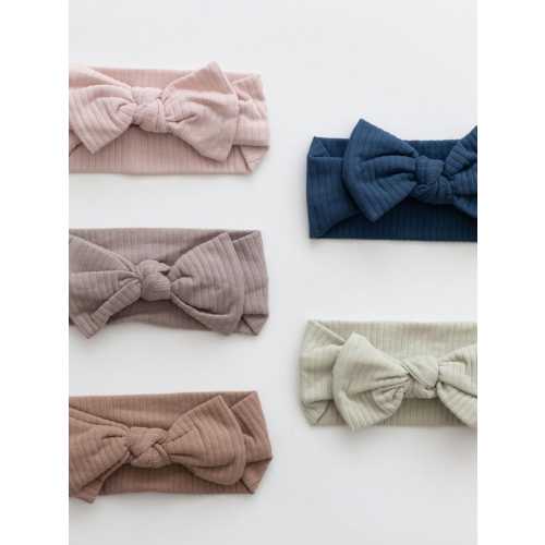Organic Cotton Baby Girl Headbands, Ribbed Bow Headbands, Baby Shower Gift