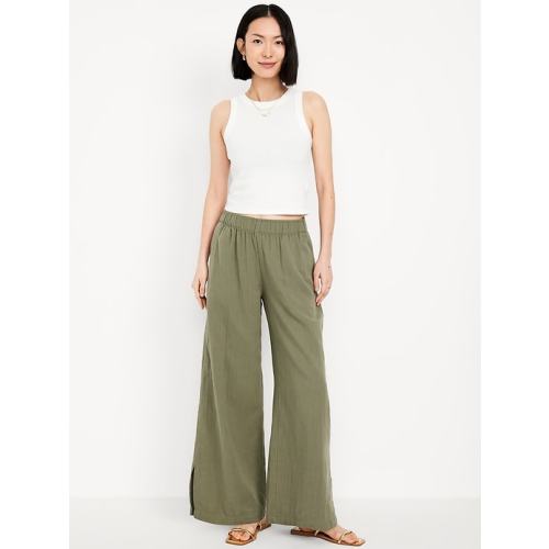 High-Waisted Crinkle Gauze Wide-Leg Pants | Old Navy