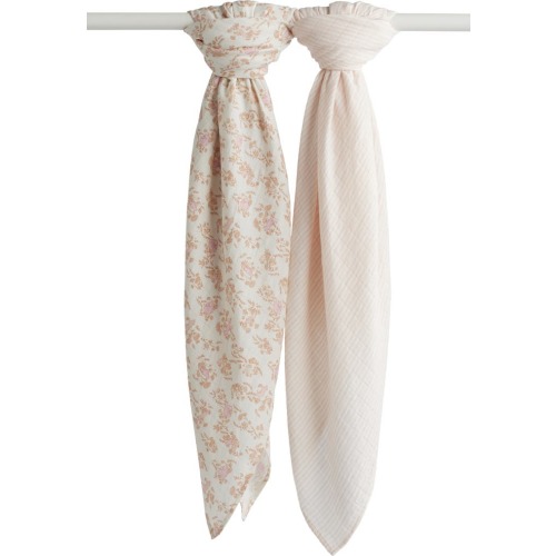 Nordstrom 2-Pack Assorted Muslin Swaddles, Pink Backyard Friends Pack