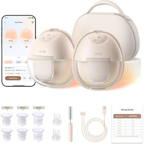 eufy Security Heated Wearable Breast Pump S1 Pro, Slim Hands-Free with Industry-Leading HeatFlow Tech, Wireless Charging Case, App-Controlled OptiRhythm, Hospital-Grade Suction, in-Bra Use