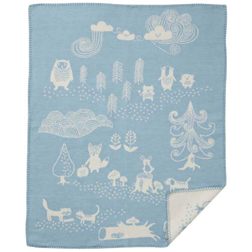 Little Bear Organic Brushed Cotton Baby Blanket, Blue