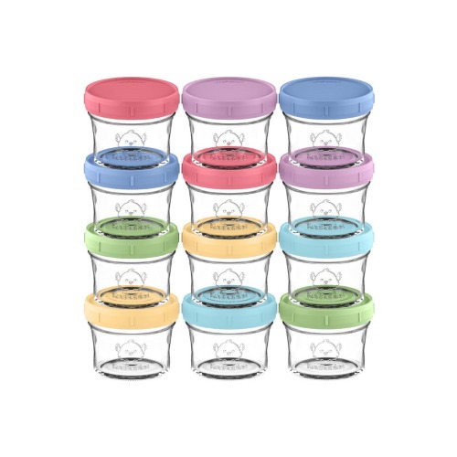 12-Pack Prep Jars Baby Food Storage Glass Containers