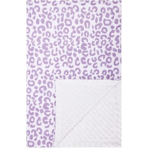 Baby Blanket for Boys Girls Super Soft Double Layer Minky with Dotted Backing Cute Cow Crib Receiving Blanket Bed Throws for Newborns Nursery Stroller Toddler 30 x 40 Inch (Leopard Purple)