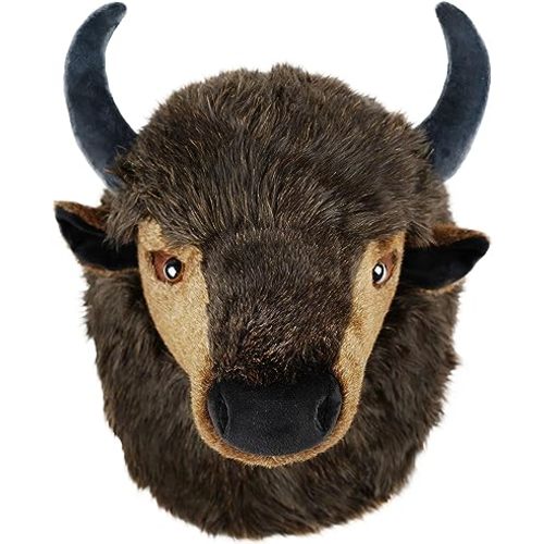 Brillo The Bison - 15 Inch Large Stuffed Animal Plush Buffalo Head Trophy Wall Mount Bust