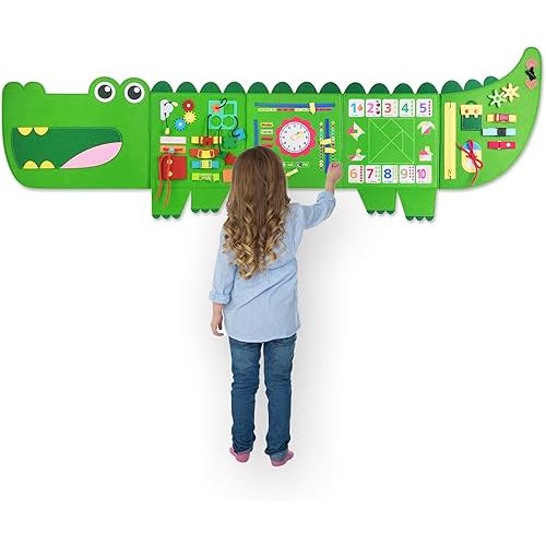 Montessori Busy Board for Toddler – Sensory Wall Activity Cube with Travel-Friendly Design Kids Ages 3-6– Educational Toy for Daycare, Playroom, Plane & Car – Interactive Learning Toddler Gift