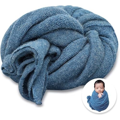 Newborn Posing Wrap Newborn Photography Props Soft Stretch Knit Blanket Handmade Wrap for Baby Boys Girls Photoshoot
