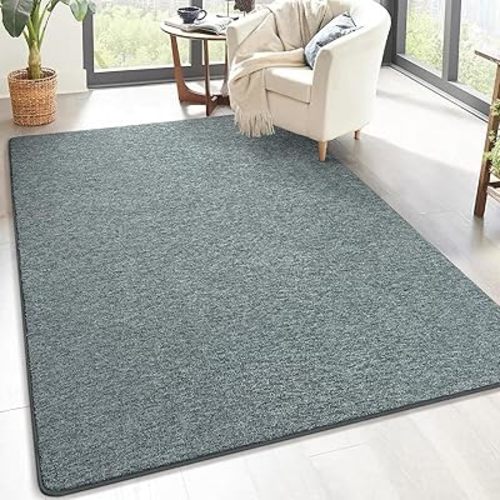 Keeko 4x6 Area Rugs for Living Room, Soft Modern Memory Foam Area Rug for Bedroom Washable Indoor Rug Low Pile Minimalist Non Slip Carpet for Kids Nursery Dorm Room Home Decor Grey and Green