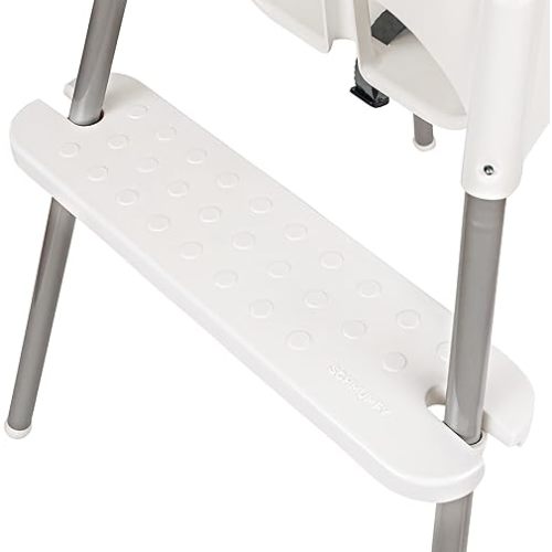 White IKEA High Chair Foot Rest Only - Bib Hook Included - Sits Flat - Compatible with Antilop Highchair - Adjustable & Dishwasher Safe - BLW Footrest Baby Led Weaning - Durable ABS Plastic 20" x 5"