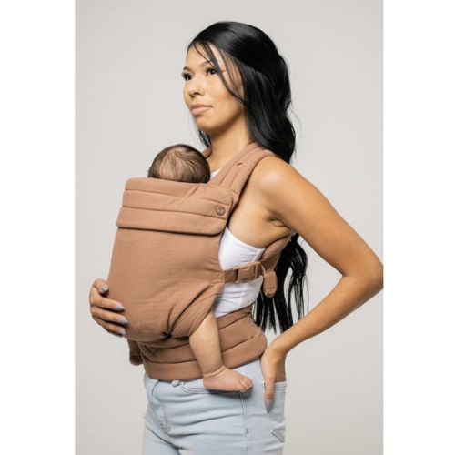 Mabē Monarch Ergonomic Baby Carrier – Premium Cotton Soft Structured Newborn to Toddler Carrier with Hip-Healthy Design, 3 Carry Positions (7-35lbs), Lightweight & Breathable, (Ivory)