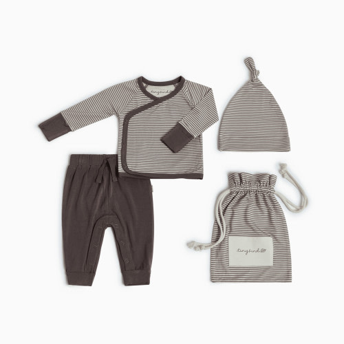 Tiny Kind Bamboo Viscose 3-Piece Newborn Take Me Home Set - Grey, Nb