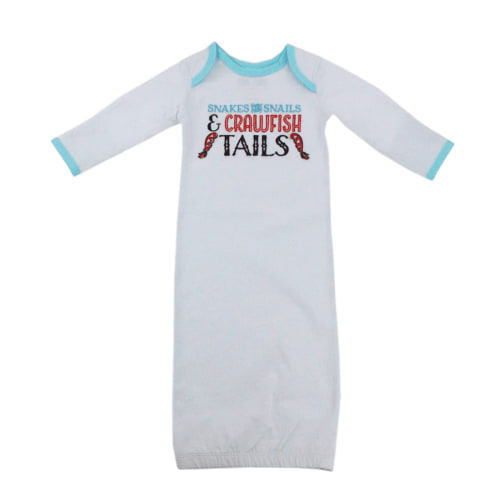 Baby Gown (0-3 Months): Snakes and Snails and Crawfish Tails