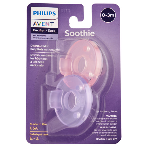 Avent Soothie Sz1 2pk Pink/purple Paci