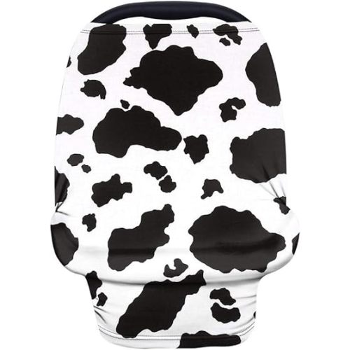 JEOCODY Cow Print Baby Car Seat Carseat Canopy Covers Personalised Nursing Privacy Protection Multi-Use Breastfeeding Shawl