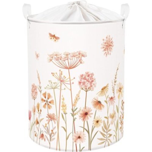 VYIHBO 63L Large Boho Flower Plants Kid Laundry Hamper with Handle Girl Bedroom Bathroom Nursery Collapsible Clothes Toy Storage Basket with Lid
