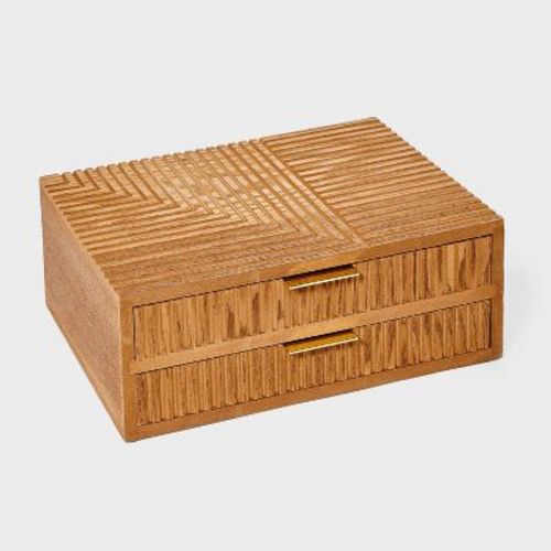 Textured Two Drawer Jewelry Organizer - A New Day™ Brown