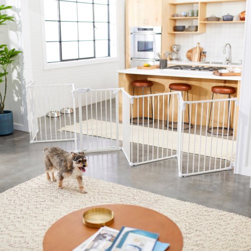 FRISCO Steel 8-Panel Configurable Dog Gate and Playpen, 30-in, White - Chewy.com