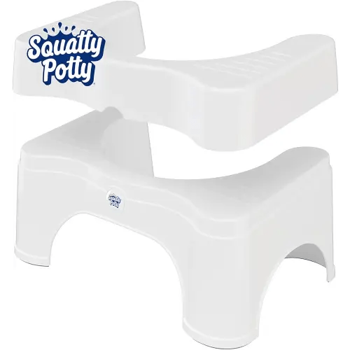 Squatty Potty The Original Bathroom Toilet Stool - Adjustable 2.0, Convertible to 7" or 9" Height with Removable Topper for Adults and Kids White
