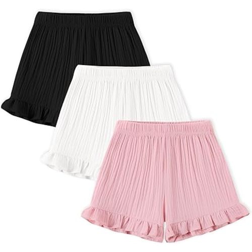 DREAM BUS 3 Pack Baby Girls Shorts Toddler Summer Casual Shorts 9-12 M