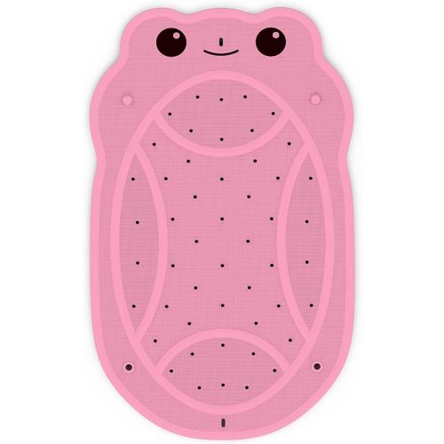 Bathtub Mat Non Slip, Shower Mat for Kids with Natural Rubber no Plastic Smells, Baby Bath Mat for Tub Non Slip with Strong Suction Cups, 30"x18", PVC-Free, Safe Comfortable Fun for Kids, Pink