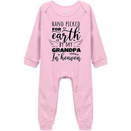 Hand Picked for Earth by My Grandpa in Heaven Unisex-Baby Short Sleeve Bodysuits