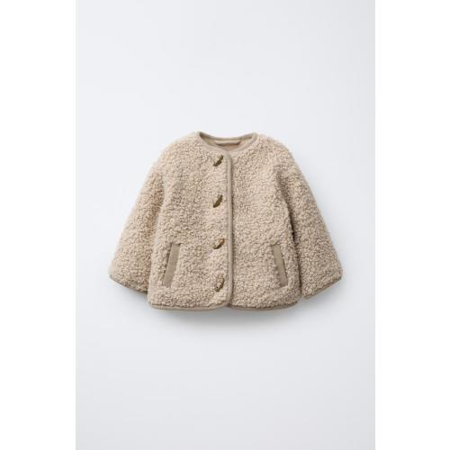 3-6 MO: FLEECE TOGGLE JACKET - Beige | ZARA United States