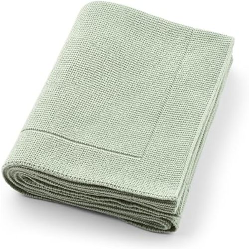 Knitted Organic Cotton Baby Blanket- Swaddle Blanket, 30" x 40" Soft Receiving Blanket for Newborn (Roman Green)