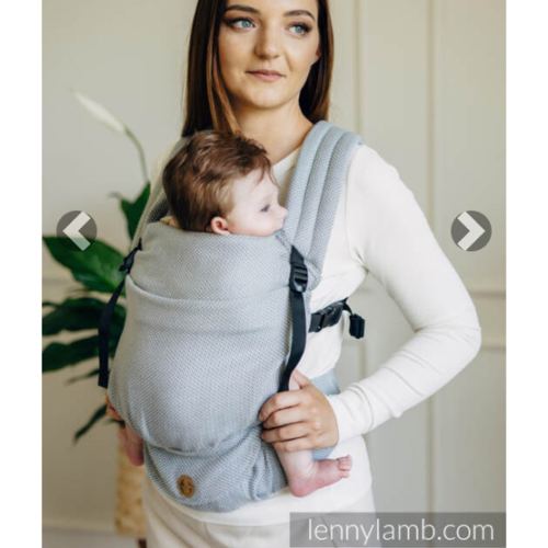 My First Carrier - LennyLight, Standard Size, herringbone weave 100% cotton - LITTLE HERRINGBONE GREY