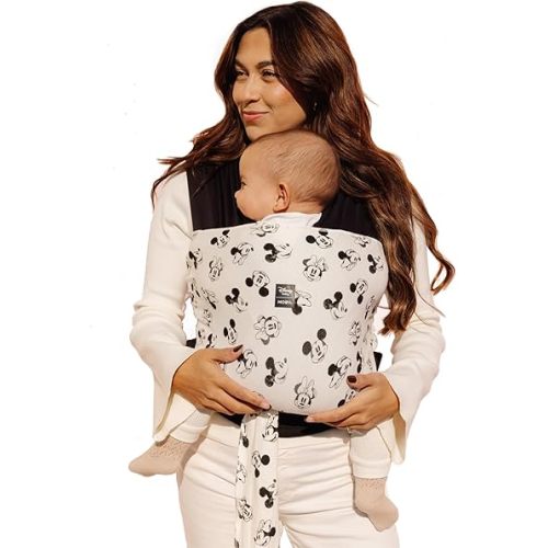 Moby Baby Wrap Carrier Easy-Wrap for Newborns to Toddlers (8-33lbs), Infant Sling Carrier, Lightweight & Hands Free Design, Adjustable for All Body Types (Disney's Mickey Mouse & Minnie Mouse)