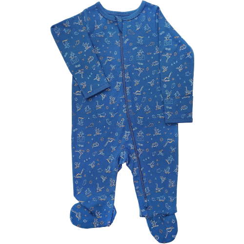 Wonder Nation Baby Gender Neutral Zip Front Footed Sleep N Play Pajamas, Sizes Preemie-6/9 Months