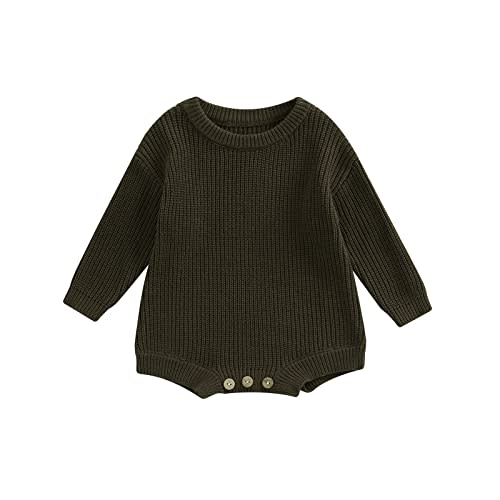 FYBITBO Baby Girl Boy Sweater Knit Oversized Pullover Sweatshirt Romper Onesie Warm Fall Winter Clothes Outfit Newborn