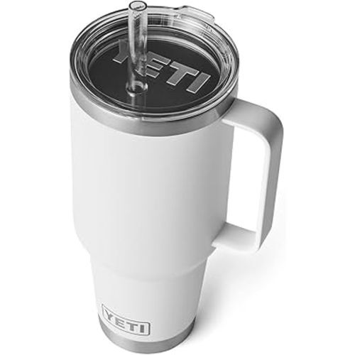 YETI Rambler Tumbler with Handle and Straw Lid, Vacuum Insulated Travel Mug, Stainless Steel