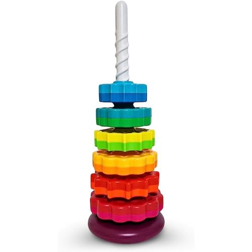ODELA Spinning Toy – Premium Stacking Toy for Kids – Strong ABS Plastic – Rainbow Spinning Wheel Toy – Fun and Engaging Brain Development Toys for Kids
