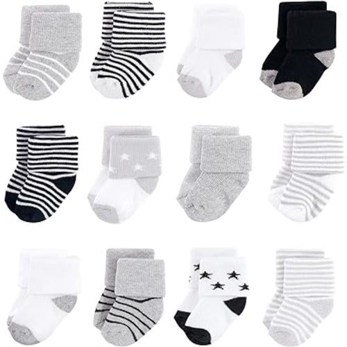 Hudson Baby Boy Cotton Rich Newborn and Terry Socks