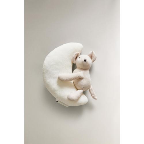 CHILDREN’S PLUSH TOY RATTLE WITH A MOUSE AND MOON