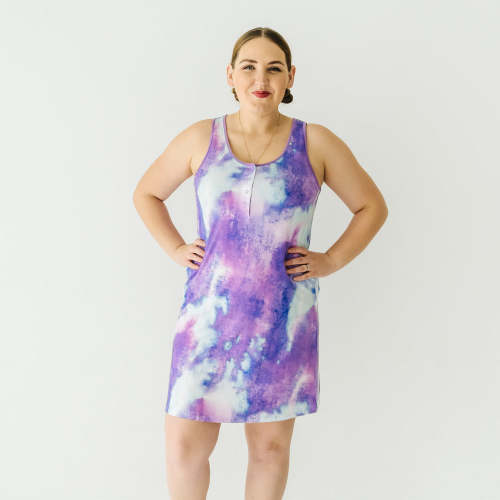 Purple Watercolor Women's Tank Nightgown - Little Sleepies