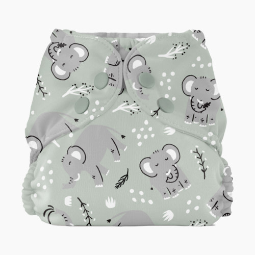 Esembly Recycled Diaper Cover (Outer) + Swim Diaper - Elephants, Size 2 (18-35 Lbs)