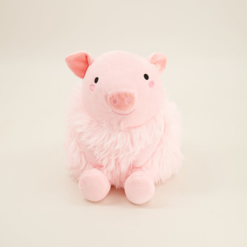 Chubby Pink Fuzzy Pig Plush