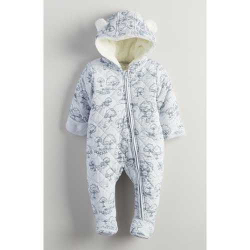 Ear Appliqué Quilted Faux Fur Lined Hooded Bunting, 3M