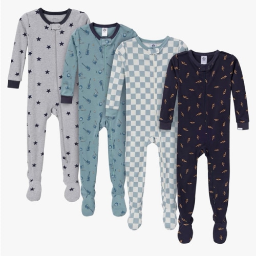 Gerber baby-boys Baby-boys 4-pack Footed Pajamas