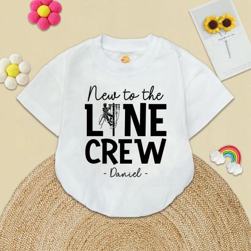 Lineman Baby Bodysuit, New to the Line Crew Kid Romper, Natural Baby Clothes, Baby Announcement, Gift for Dad, Father's Day