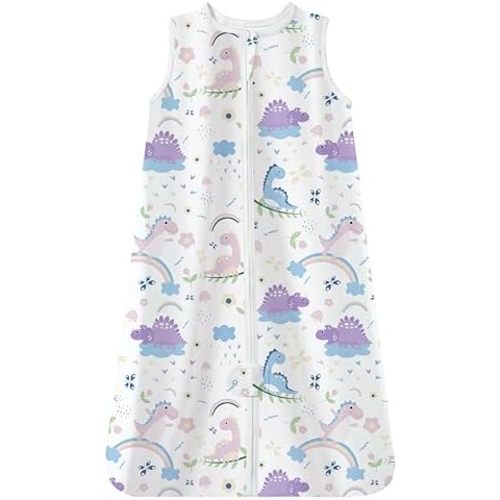 TotAha Dinoaurs Sleep Sack,0.5 TOG Light Sleeping Sacks, Buttery Soft Wearable Blanket Baby Sleep Bag with 2-way Zipper