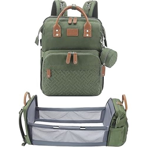 JOLLITO Diaper Bag Backpack with Changing Station Large Capacity Multifunction Baby Bags for Boy Girl Travel For Moms Dads Baby Registry Search Essentials Shower Gifτs Gray